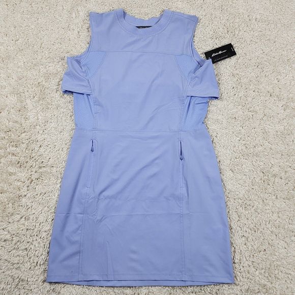 Eddie Bauer Active Dress Womens Medium Purple 4 Way Stretch Woven Zipper Pockets - Picture 1 of 12